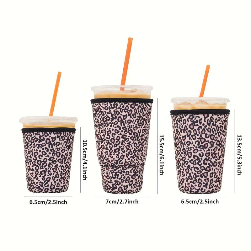 Neoprene Insulated Cup Sleeve Leopard Print