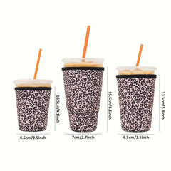 Neoprene Insulated Cup Sleeve Leopard Print