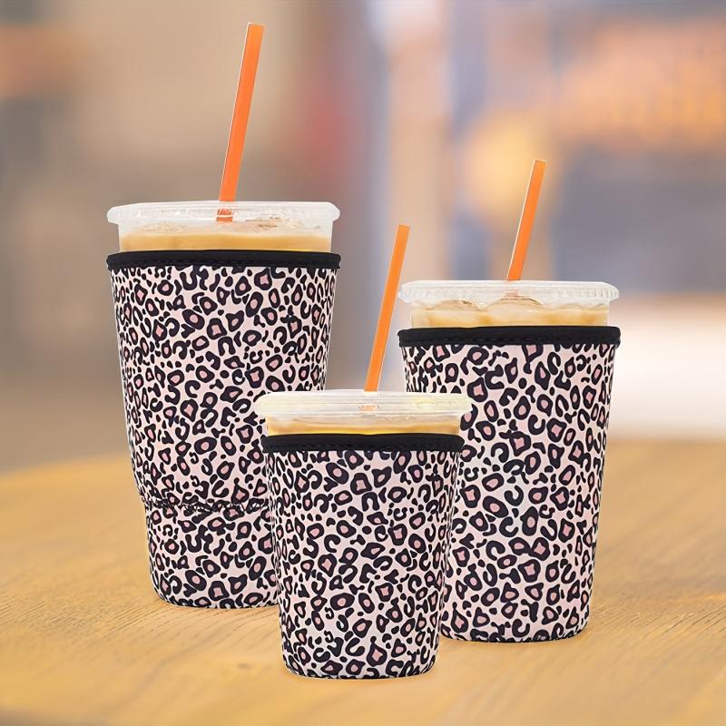 Neoprene Insulated Cup Sleeve Leopard Print
