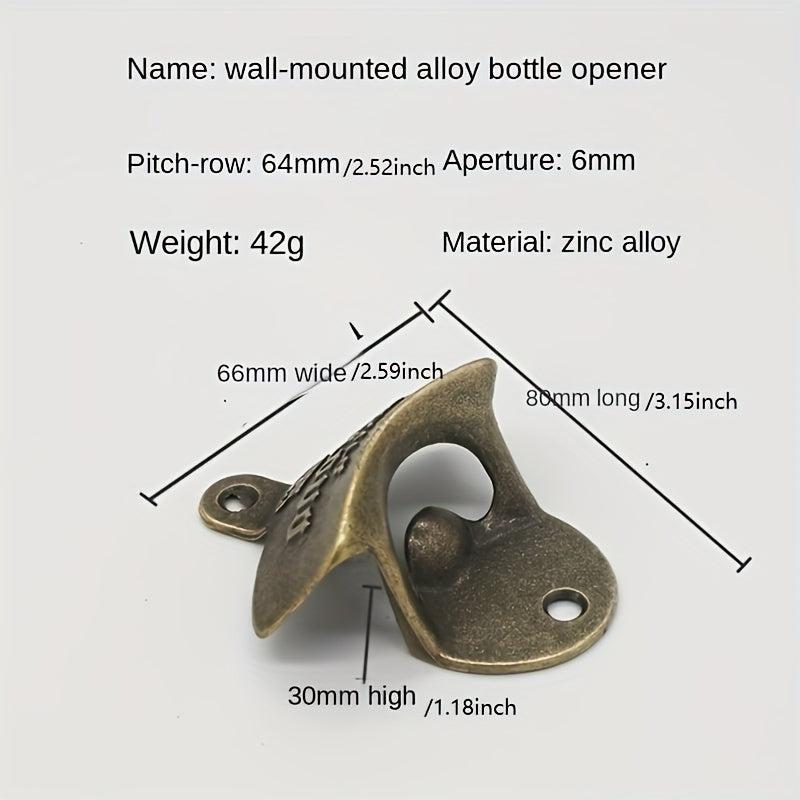 Vintage Beer Bottle Opener Wall Mount Antique Metal Hardware with Mount Screws