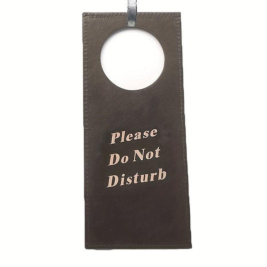 PU Leather Double sided Door Sign Room Cleaning Label