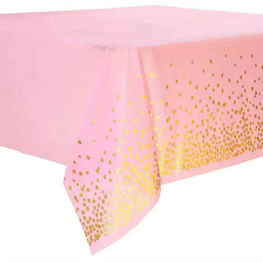 Disposable Tablecloth With Golden Dot for Bridal Shower