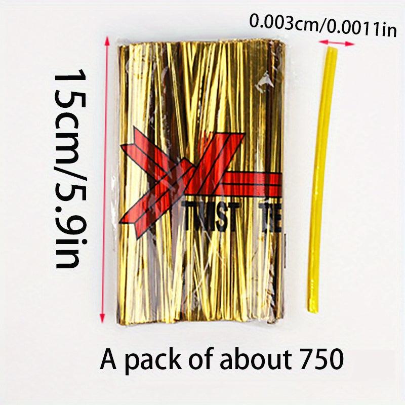 11 14 17 Bread Pastry Twist Ties Bundle - Golden & Silver