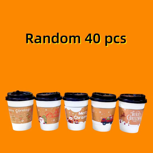 40pcs Christmas Coffee Cup Covers Fits 12-20oz Cups, Custom Christmas Designs