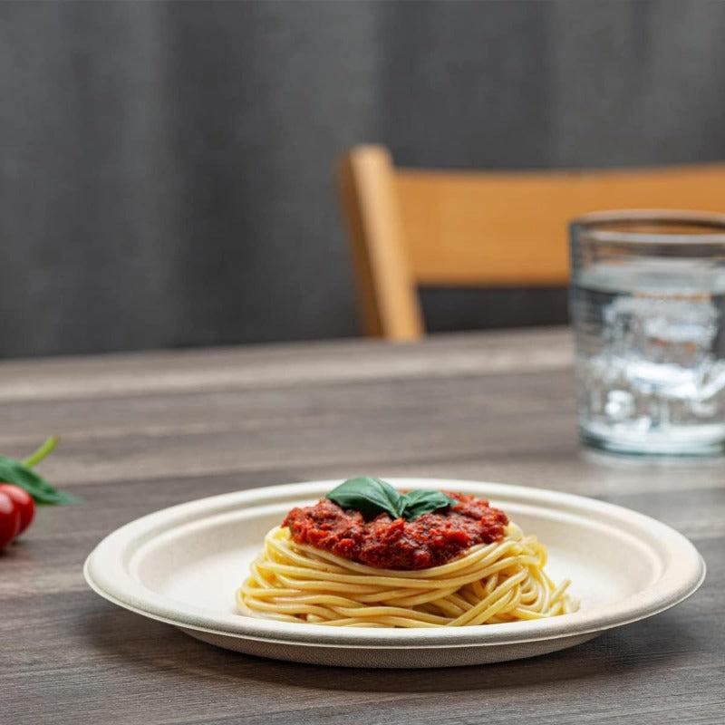 50 Count 22.86 cm Compostable Heavy Duty Paper Plates