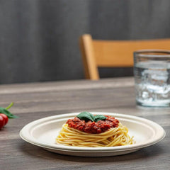 50 Count 22.86 cm Compostable Heavy Duty Paper Plates