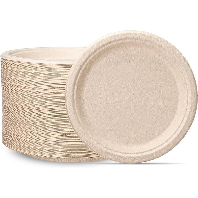50 Count 22.86 cm Compostable Heavy Duty Paper Plates