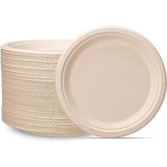 50 Count 22.86 cm Compostable Heavy Duty Paper Plates