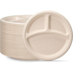 50 Count 22.86 cm Compostable Heavy Duty Paper Plates