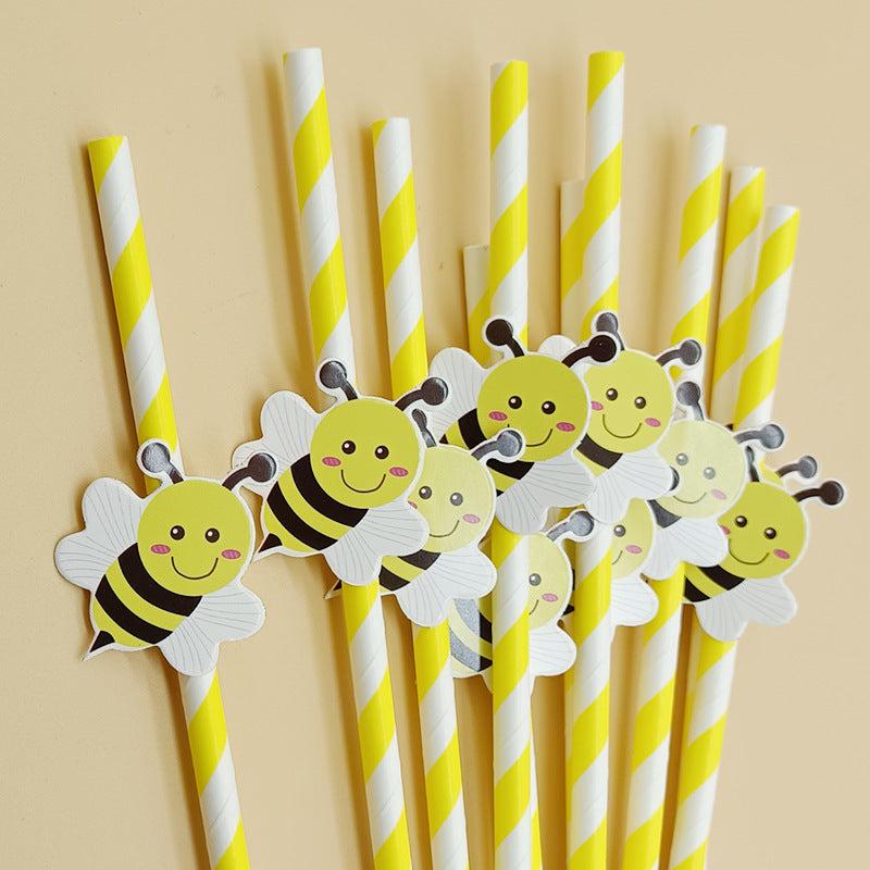 50 Pcs Baby Shower Paper Straws Disposable Drinking Straws Birthday Party Suppli