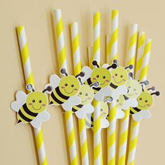 50 Pcs Baby Shower Paper Straws Disposable Drinking Straws Birthday Party Suppli