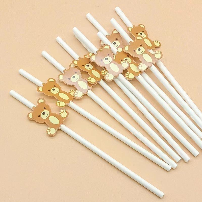 50 Pcs Baby Shower Paper Straws Disposable Drinking Straws Birthday Party Suppli