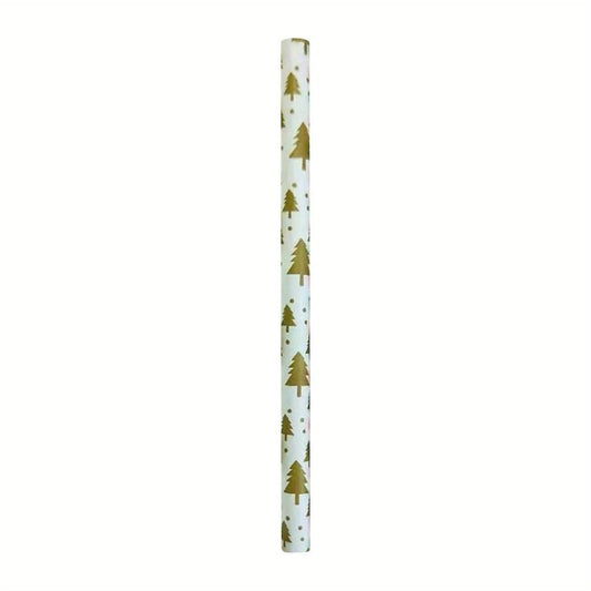 25pcs Christmas Paper Straws Stripe Snowflake Disposable Drinking Straw