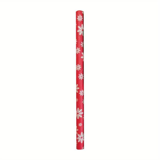 25pcs Christmas Paper Straws Stripe Snowflake Disposable Drinking Straw