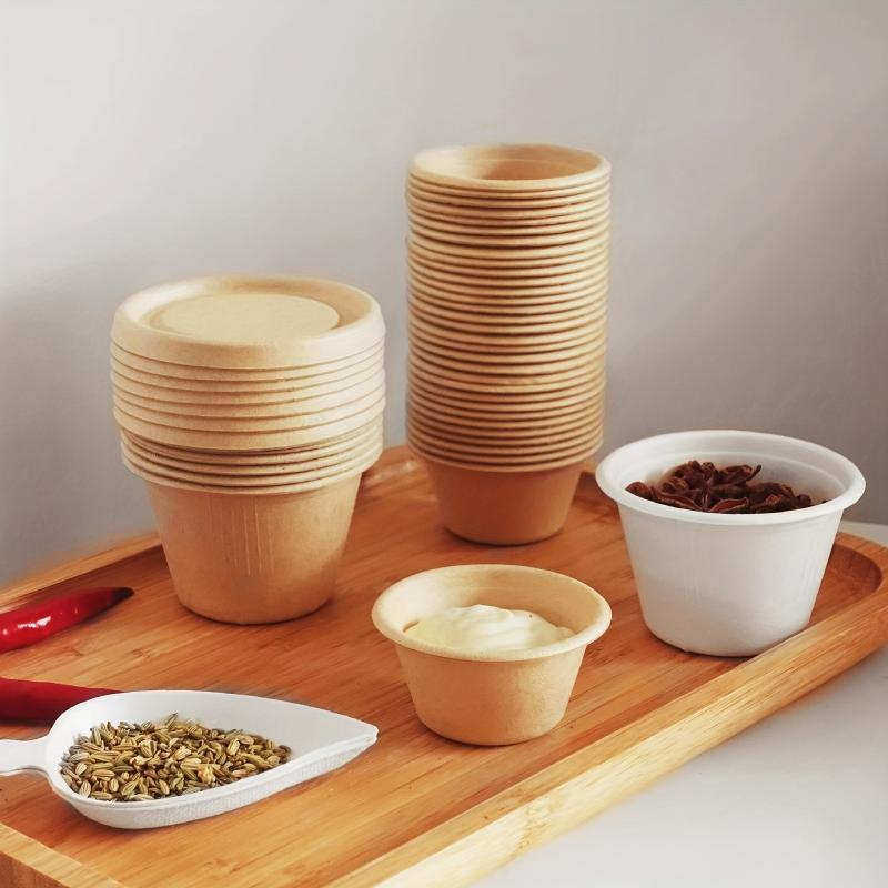 50pcs Condiment Cups With Lids 2 4 Oz Sauce Containers