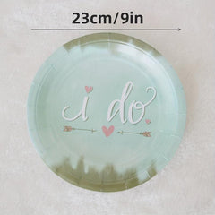 8pcs Green Disposable Paper Dinner Plate Birthday Party Family Gathering