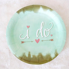 8pcs Green Disposable Paper Dinner Plate Birthday Party Family Gathering