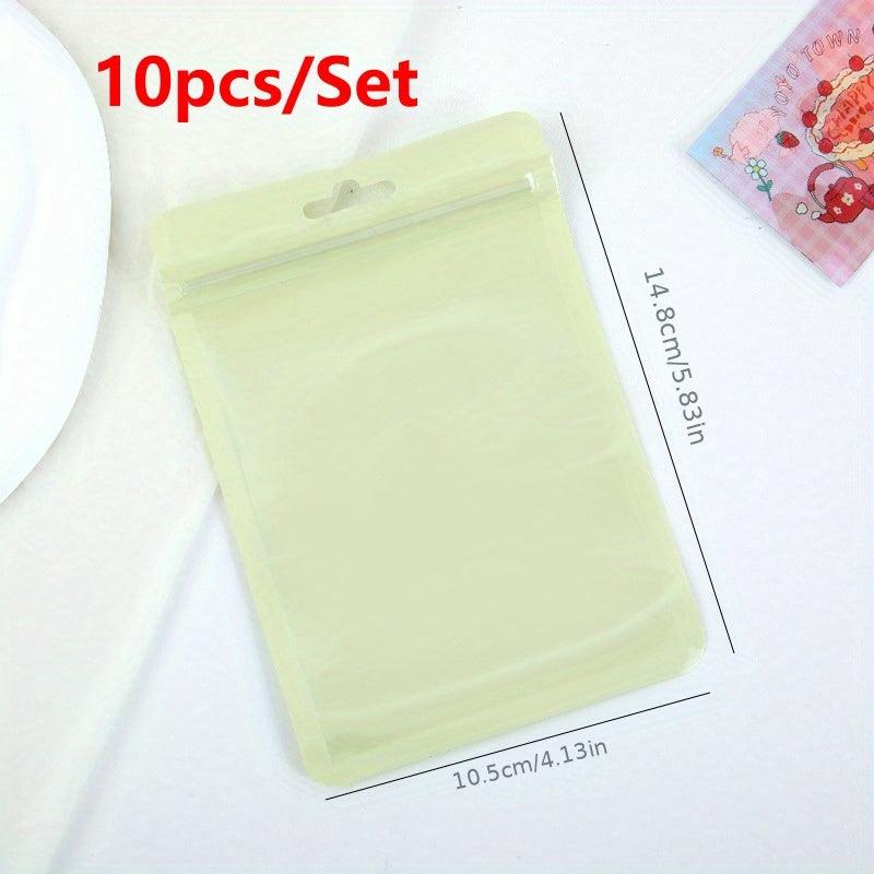 10pcs Macaron Ziplock Bag Seal Pocket for Jewelry and Makeup - Colorful Bone Bag