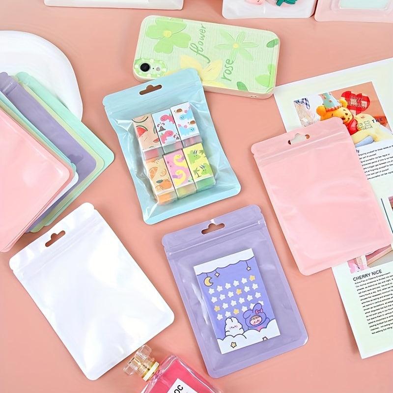 10pcs Macaron Ziplock Bag Seal Pocket for Jewelry and Makeup - Colorful Bone Bag