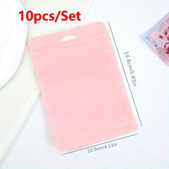 10pcs Macaron Ziplock Bag Seal Pocket for Jewelry and Makeup - Colorful Bone Bag