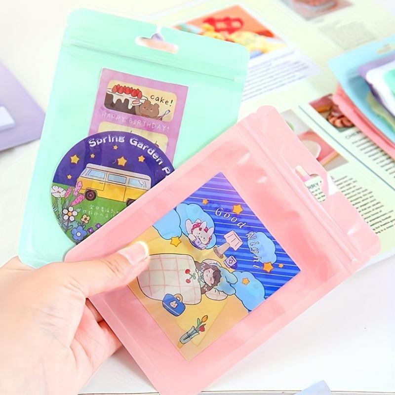 10pcs Macaron Ziplock Bag Seal Pocket for Jewelry and Makeup - Colorful Bone Bag