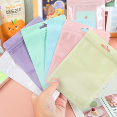 10pcs Macaron Ziplock Bag Seal Pocket for Jewelry and Makeup - Colorful Bone Bag