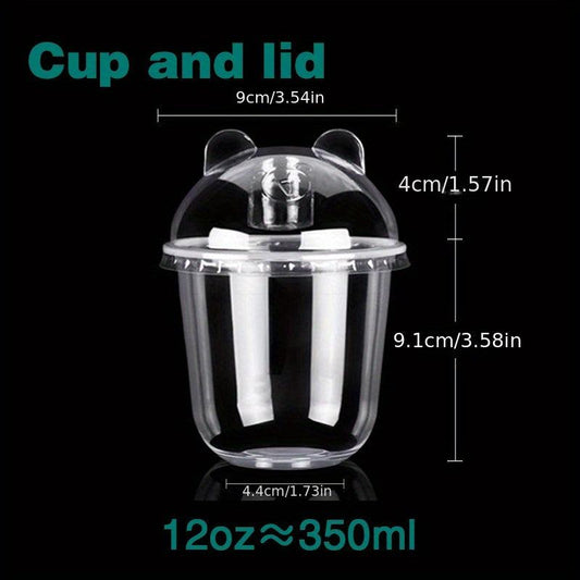 Disposable Plastic Cup With Lid Christmas Supplies for Dessert Fruit Juice