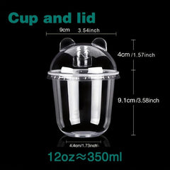 Disposable Plastic Cup With Lid Christmas Supplies for Dessert Fruit Juice