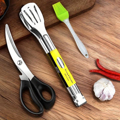 Stainless Steel BBQ Scissors and Tongs Set for Outdoor BBQ