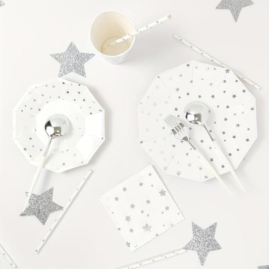 40pcs Stars Disposable Dinnerware Set for Wedding Anniversary Birthday