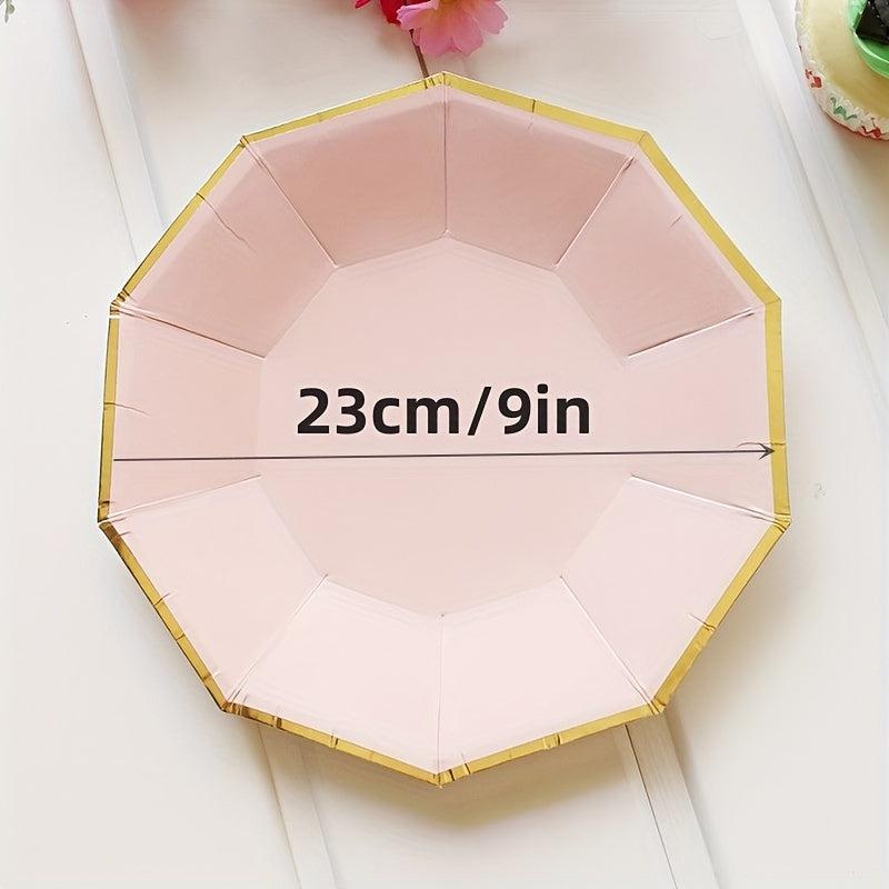 8pcs Disposable Dinnerware Set Paper Dinner Plates Party Decoration