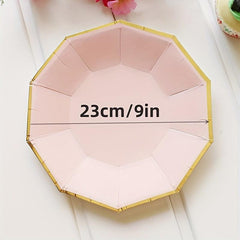 8pcs Disposable Dinnerware Set Paper Dinner Plates Party Decoration