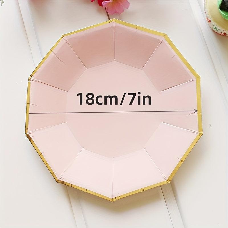 8pcs Disposable Dinnerware Set Paper Dinner Plates Party Decoration