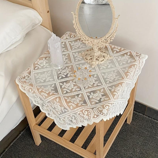 Semi Sheer Lace Tablecloth for Events Washable Macrame Table Cover