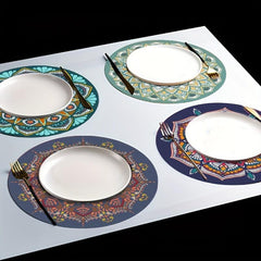 4pcs Boho Placemat Anti-Scalding Heat Insulation Mouse Keyboard Mat