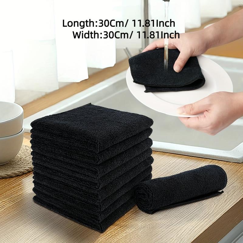 12pcs Microfiber Dish Cloths Absorbent Daily Cleaning Rags Scouring Pads