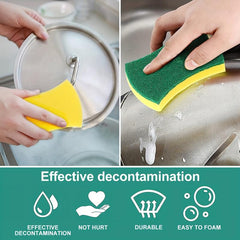 10pcs Kitchen Cleaning Sponge Scouring Pad Anti Scratch Scrubbing Sponge