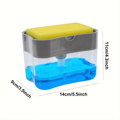 Kitchen Sink Soap Dispenser & Sponge Holder Silver Finish
