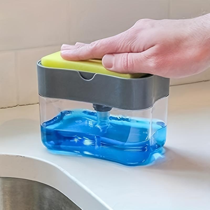 Kitchen Sink Soap Dispenser & Sponge Holder Silver Finish