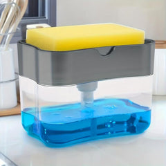 Kitchen Sink Soap Dispenser & Sponge Holder Silver Finish