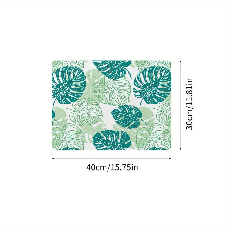 Monstera Leaf Plants Drying Mat Non Slip Absorbent Wear resistant