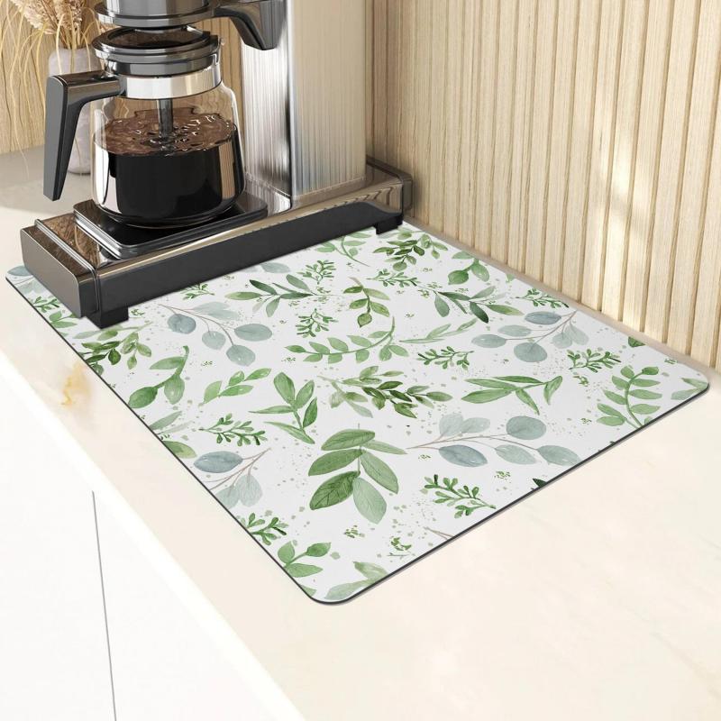 Monstera Leaf Plants Drying Mat Non Slip Absorbent Wear resistant