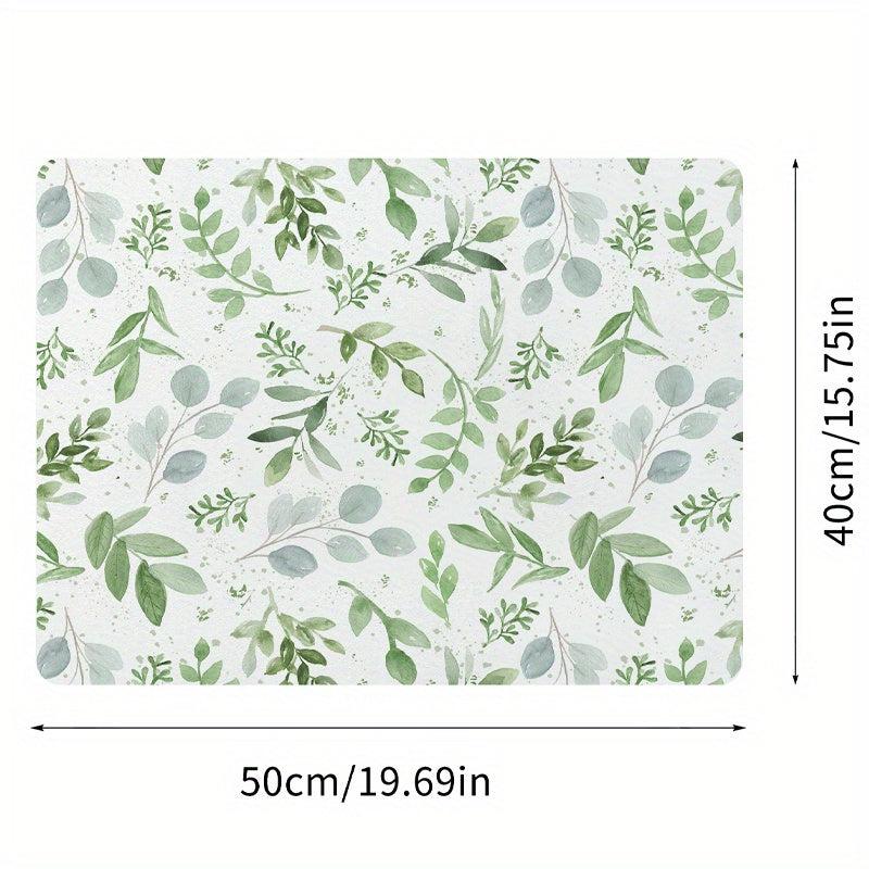 Monstera Leaf Plants Drying Mat Non Slip Absorbent Wear resistant