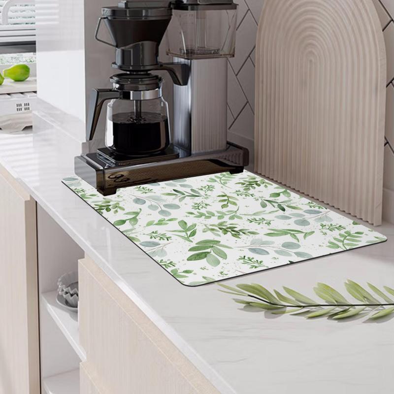 Monstera Leaf Plants Drying Mat Non Slip Absorbent Wear resistant