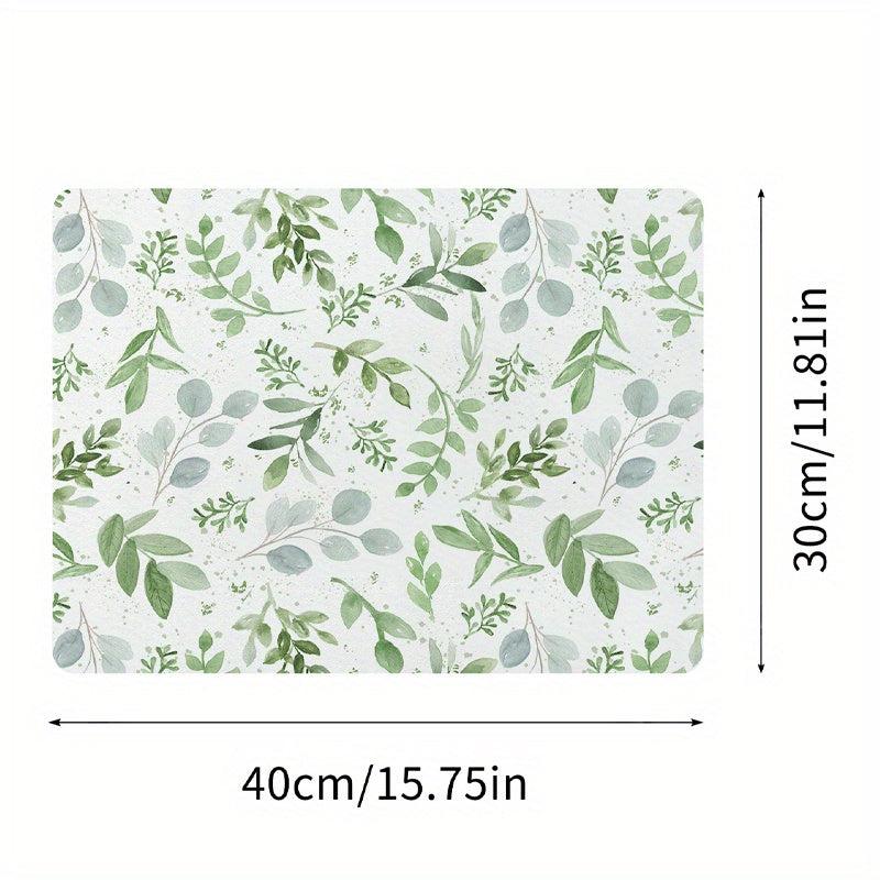 Monstera Leaf Plants Drying Mat Non Slip Absorbent Wear resistant