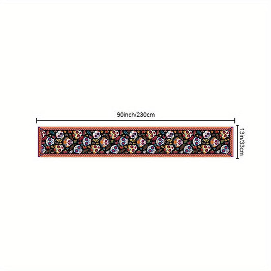 Halloween Skull Table Runner Dark Style Decoration Napkin Cloth