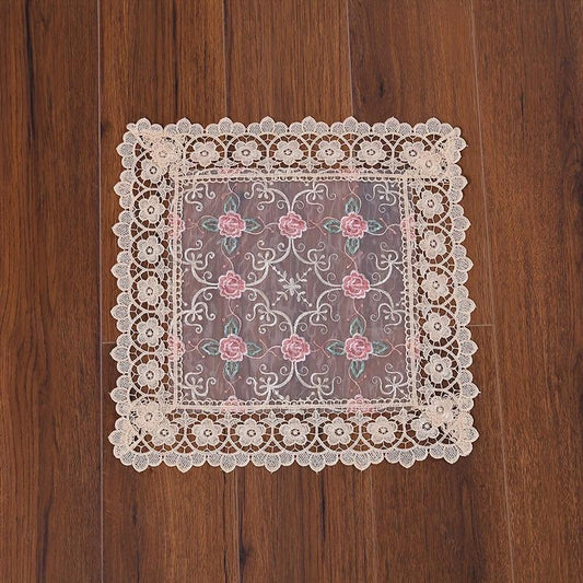 Colorful Embroidery Stitching Lace Fabric Table Runner for Home & Holiday Decor
