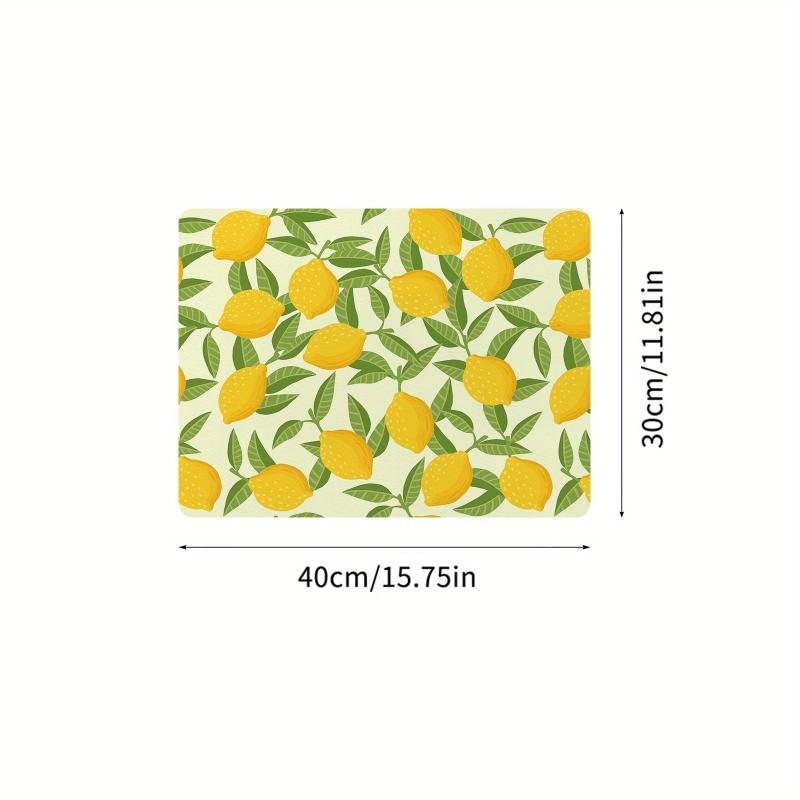 Lemon Printed Dish Drying Mat Absorbent Non Slip Wear resistant