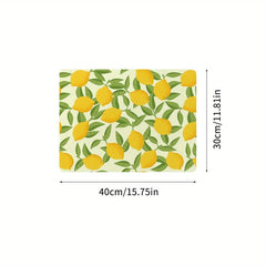 Lemon Printed Dish Drying Mat Absorbent Non Slip Wear resistant