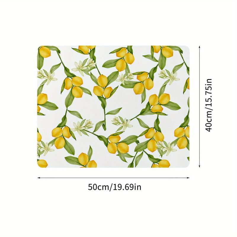 Lemon Printed Dish Drying Mat Absorbent Non Slip Wear resistant